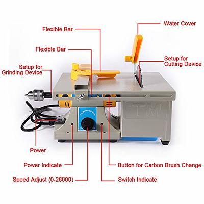 350W Mini Table Saw Jade Rock Bench Lathe Polisher Grinder Cutting