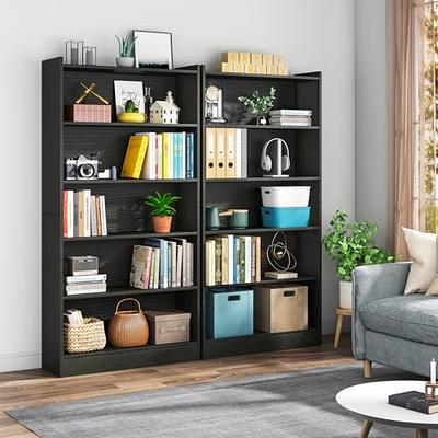 Wood Bookcase, 72 Tall Bookshelf with 6-Tier Open Storage Shelves