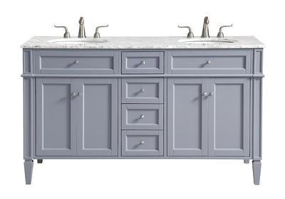 Project Source 30-in Gray Single Sink Bathroom Vanity with White Cultured Marble Top | R39 VBCU3018