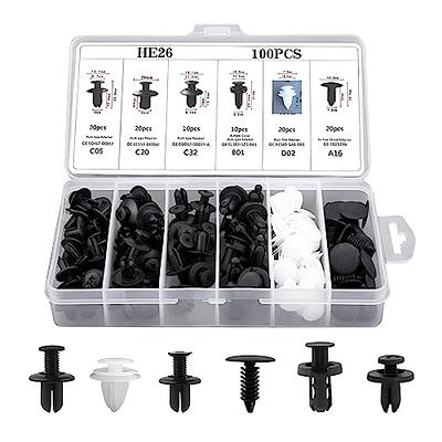 QWLWBU 60 Pcs Screw and Nut Clip Kit, Auto Car U-Clip U Nut and Screw Kit,  Universal U-Nuts Kit for Fixing car Trim Panels, Bumpers, Hoods, Splash