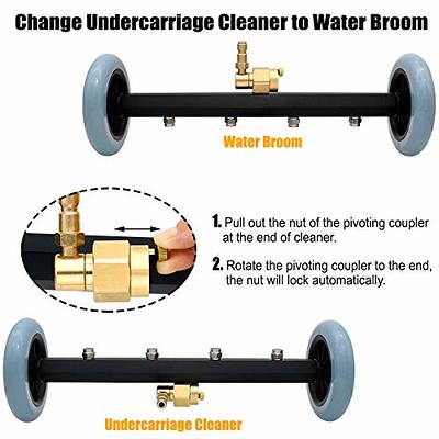 13 Pressure Washer Undercarriage Cleaner - 4000 PSI Car Wash Water Broom  with 2 Pieces Extension Wand, Surface Cleaner for Power Pressure Washer