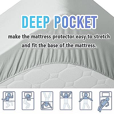 Lunsing Queen Mattress Protector, Waterproof Breathable Noiseless Queen  Mattress Pad with Deep Pocket for 6-18 inches Mattress, White