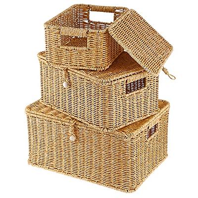 Large Storage Baskets for Shelves Rectangular Closet Organizers