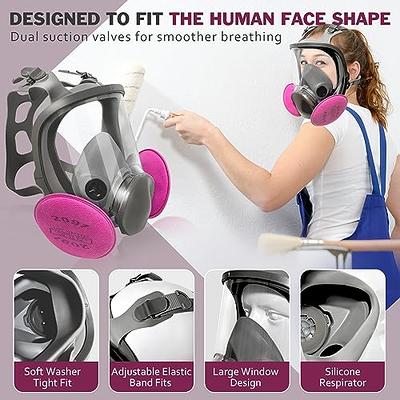 Yingorrs Reusable Full Face Respirator Mask Gas Masks Survival Nuclear and  Chemical with Filter and Earplugs, Widely Used in Organic Vapor Gas, Paint,  Dust, Chemical, Asbestos, Fume - Yahoo Shopping