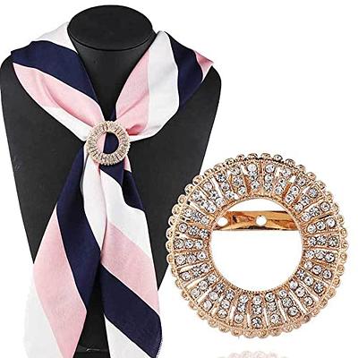 Chamvino 2 Pcs multi-purpose Rhinestone scarf buckle for ladies stewardess  scarf Clip brooches clothing corner knot decorative button（Multicolor  optional） - Yahoo Shopping