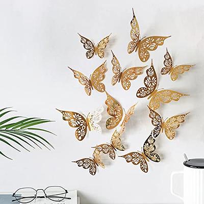 CIWEI 48Pcs Butterfly Stickers 3D Wall Decals - 3 Sizes Removable Art Decor  Party Cake Decorations Wedding