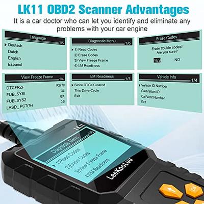  OBD2 Scanner Clear Reset Engine Alert Code - Plug and