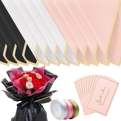 36 Sheets Double Sided Flower Wrapping Paper Floral Bouquet Paper  Waterproof Florist Packaging Paper and 50 Yards Satin Ribbon with Gold  Border for Valentines Day Wedding Engagement(Green Series) - Yahoo Shopping