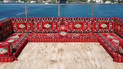 Arabic Floor Seating Sofa Red Set Cushions Turkish Jalsa Arabic