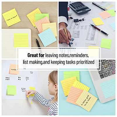 Mr. Pen- Lined Sticky Notes with Lines, 4x6, 6 Pads, 45 Sheets/Pad, Pastel Color, Colorful Sticky Note, Ruled Post Stickies