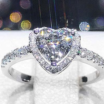 ILH Clearance Deals Rings,Sterling Silver Ring Womens Diamond Engagement Wedding Band Rings Cubic Zirconia Jewelry Gift