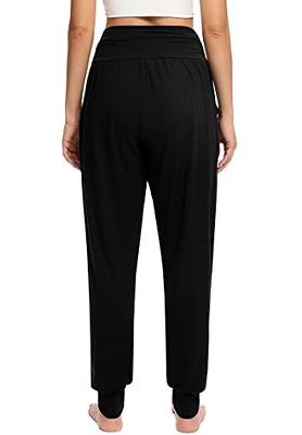 High waisted black loose jogger/lounge pants with pockets Size