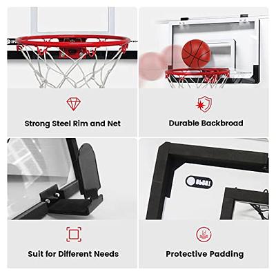  Indoor Basketball Hoop with Electronic Scoreboard - 6 Balls  Included Fun for Kids and Adults Mini Hoop for Home & Office for Toy  Enthusiasts Easy Door Mounting Size: 16x12 inches 