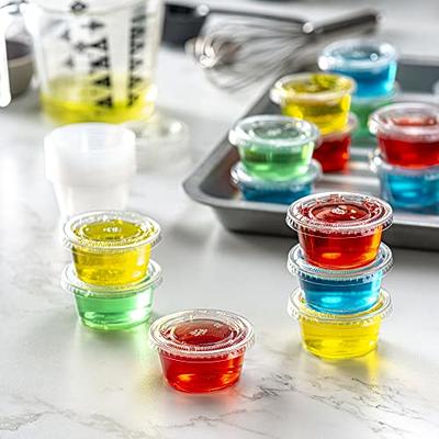 200 Sets - 2 oz. Small Plastic Containers with Lids, Jello Shot