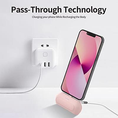 iWALK Portable Charger 4800mAh Power Bank Fast Charging, Compatible with  iphone 14/13/12, Pink 