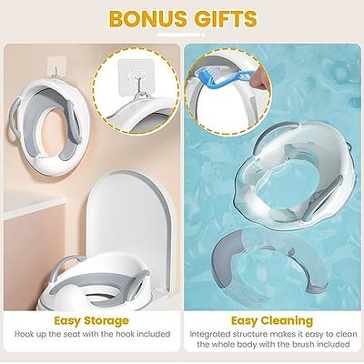 Baby Potty Training Toilet Seat with Soft Cushion Handles, EVA