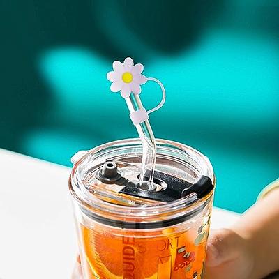 6pcs Straw Cover Cap Reusable Silicone Straw Toppers Drinking Flower Shape  Straw Tips Lids Cute Straws Plugs Straw Protectors Drinking Dust Cap Pink-1  