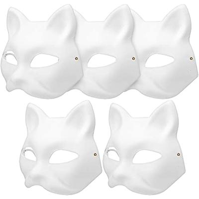 Gadpiparty 15 Pcs cat face mask Blank Paper Masks cat Party Masks cat  Masquerade mask for Women unpainted Craft mask White Paper Blank Cat Masks  Paper