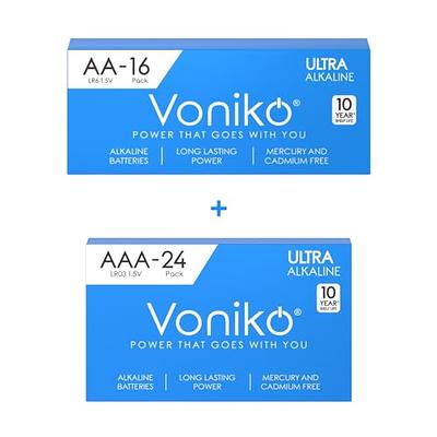  Voniko - Premium Grade AAA Batteries - 24 Pack - Alkaline  Triple A Battery - Ultra Long-Lasting, Leakproof 1.5v Batteries - 10-Year  Shelf Life : Health & Household