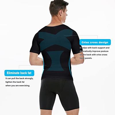 Mens Compression Shirt Slimming Undershirt Body Shaper Vest Workout Tank  Tops Shapewear Abs Abdomen Black M - Yahoo Shopping