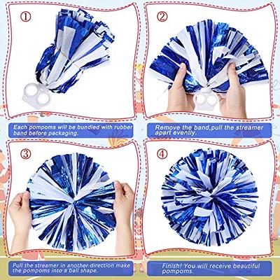 Lovecheer 2PCS Pom Poms Cheerleading Blue Metallic Cheer Pom Poms with  Baton Handle for Sports Team Spirit Party Cheering - Yahoo Shopping