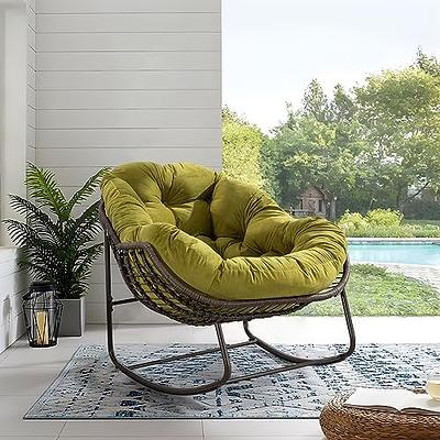 Antetek Outdoor Patio Rocking Chair, Comfy Wicker Egg Chair with Padded  Cushion, Oversized Rocker for Indoor & Outside, Modern Lounge Chair for  Front Porch, Balcony, Garden, Lawn, Living Room, Olive - Yahoo