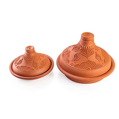 LUKSYOL Handmade Moroccan Clay Pots with Lids | Versatile Cookware Set for  Authentic Cooking | Terracotta & Safe