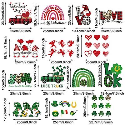 Whaline 14 Sheet St. Patrick's Day Iron On Transfers Patches Green Shamrock  Luck Truck Gnome Heat Transfer Sticker Patches Mixed Sizes Holiday Iron On  Vinyl Decal for Clothing Fabric DIY Decor 