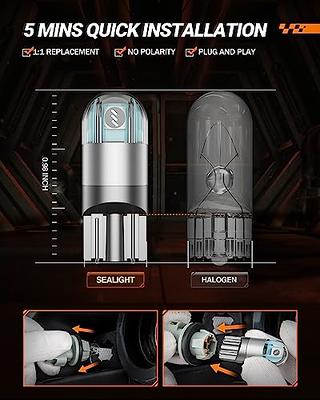 194 LED Bulbs 6000K White, 168 2825 T10 W5W 3030 Bright Chips, Dome Light,  Map Door Courtesy License Plate Pack of 10