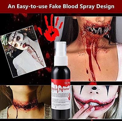 MEICOLY Fake Blood Washable,1.06oz Edible Stage Blood,Realistic Drips  Sticky Fake Blood with Brush,Safe for  Mouth,Nosebleed,Halloween,Cosplay,Special