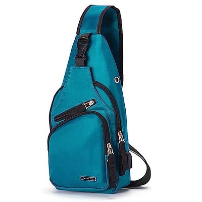 Seoky ROP Men Women Sling Backpack Nylon Water Resistant Shoulder Chest Crossbody Sling Bag with USB Charging Port Black