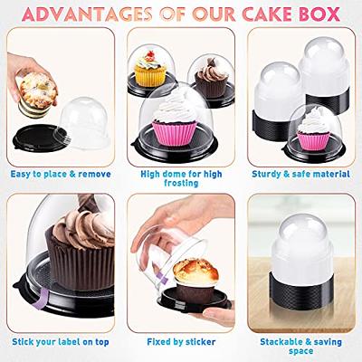 25/50Pcs Individual Cupcake Container Plastic Clear Cupcake Boxes