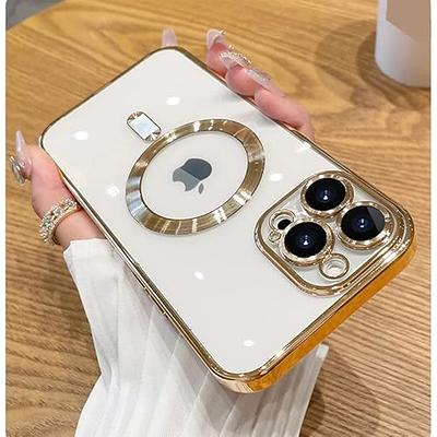  ZIYE Magnetic Case for iPhone 15 Pro Max Case for Women  [Compatible with MagSafe] Full Camera Protection Plating Luxury Glitter  Bling Soft TPU Shockproof Protective Cover for 15 Pro Max 