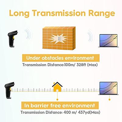 Inateck Barcode Scanner, Wireless Scanner, 2.4 GHz Adapter, 2600mAh  Battery, 60M Range, Automatic Scanning, P6