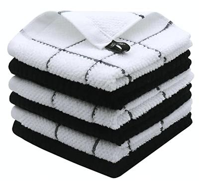 Puomue Microfiber Kitchen Towels and Dishcloths Set, 26 X 18 Inch