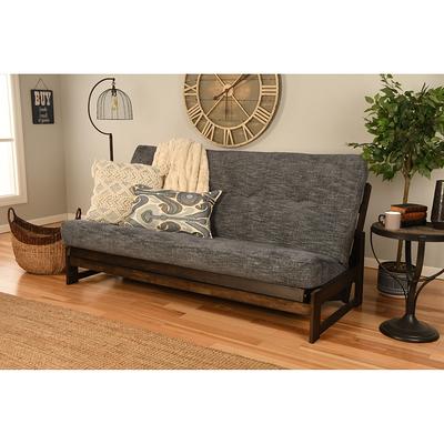 Kodiak Furniture Foam Queen-size Futon Mattress w/Linen Charcoal Fabric Cover