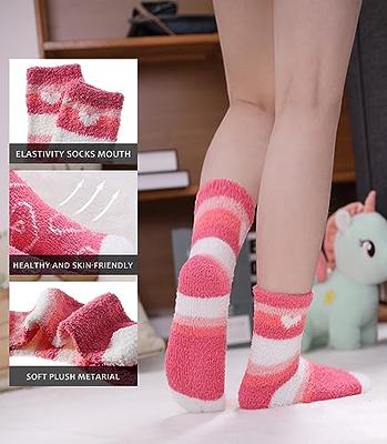 SDBING Womens Fuzzy Socks Soft Cozy Fluffy Socks Winter Plush Warm Slipper  Socks for Women 6 or 5 Pairs (5 Pairs Pink Hearts) - Yahoo Shopping