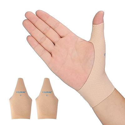 VELPEAU Elastic Thumb Compression Sleeve - Flexibility & Stability.  Breathable thumb and wrist sleeve gentle support alleviates