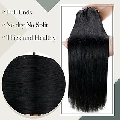 Natural Color Body Wave Micro Bead/Microlink Weft Hair Extensions, 16 16 (2 Bundles)