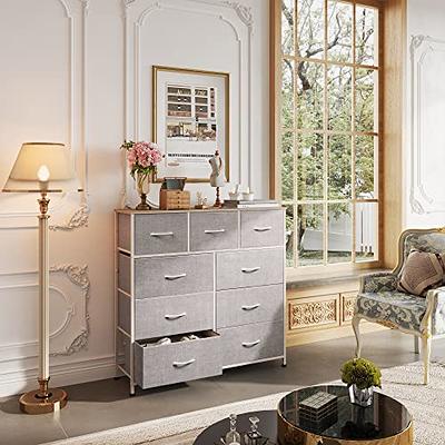 WLIVE Fabric Dresser for Bedroom, 6 Drawer Double Dresser, Storage Tower  with Fabric Bins, Chest of Drawers for Closet, Living Room, Hallway, Light