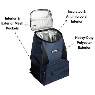 RTIC Lightweight Backpack Cooler, Navy & Black, 15 Can, Portable