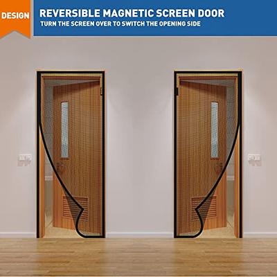 MAGZO Magnetic Screen Door Fit Door Size 72 x 80 Inch, Screen Size 74 x  81 French Door Screen with Full Frame Hook&Loop Black