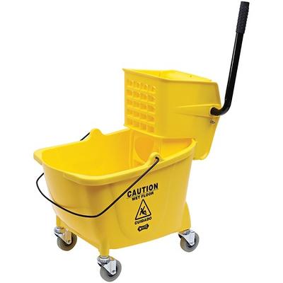 Rubbermaid WaveBrake 26 qt. Yellow Mop Bucket & Side Press Wringer Combo