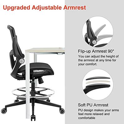 Winrise Office Chair Ergonomic Desk Chair, High Back Gaming Chair, Big and  Tall Reclining Chair Comfy Home Office Desk Chair Lumbar Support Breathable  Mesh Computer Chair Adjustable Armrests (Black) 