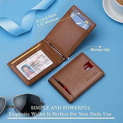 Men's Wallet RFID Blocking Slim Money Clip Credit ID Card Holder Thin  Minimalist 