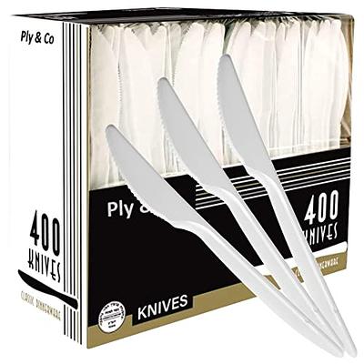 PAMI Medium-Weight Disposable Plastic Knives [400-Pack] - Bulk White Plastic  Silverware For Parties, Weddings, Catering Food Stands, Takeaway Orders &  More- Sturdy Single-Use Partyware Knives - Yahoo Shopping