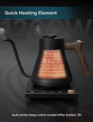 Electric Kettles, INTASTING Gooseneck Electric Kettle, ±1℉ Temperature  Control, Wooden Accents, Stainless Steel Inner, Quick Heating, for Pour  Over Coffee, Brew Tea, Boil Hot Water, 0.9L Black - Yahoo Shopping