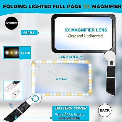 AIXPI Magnifying Glass with Light, 30X Handheld Large Magnifying Glass 12  LED Illuminated Lighted Magnifier for Macular Degeneration Seniors Reading