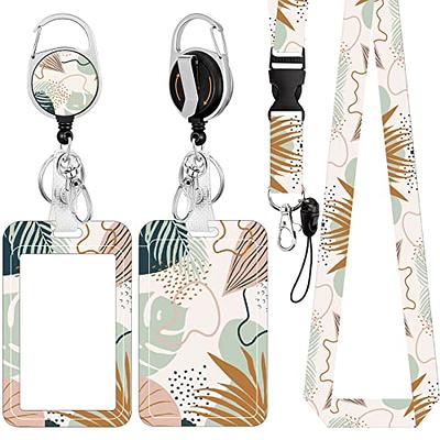 ID Badge Holder with Lanyard, Retractable Badge Reel with Swivel