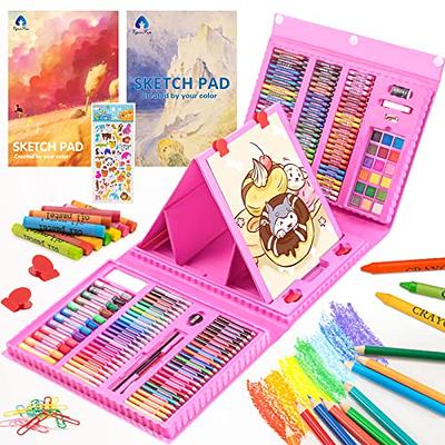 VigorFun Art Supplies, 240-Piece Drawing Art Kit, Gifts for Girls Boys  Teens, Art Set Crafts Case with Double Sided Trifold Easel, Includes Sketch  Pads, Oil Pastels, Crayons, Colored Pencils (Pink) - Yahoo